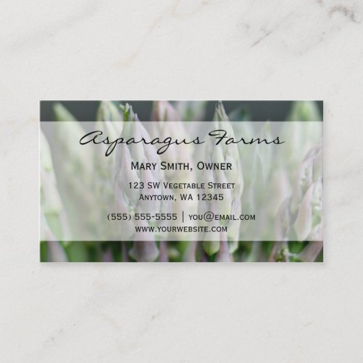 Fresh Asparagus Visitekaartje (Voorkant)