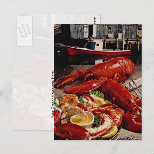 Fresh Atlantic lobster op de markt Briefkaart (Voorkant / Achterkant)