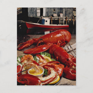 Fresh Atlantic lobster op de markt Briefkaart