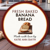 Fresh Baked Banana Bread Label | Bakery Sticker