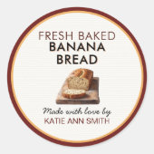 Fresh Baked Banana Bread Label | Bakery Sticker (Voorkant)