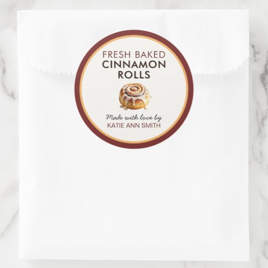 Fresh Baked Cinnamon Roll Labels | Bakery Sticker (Tas)