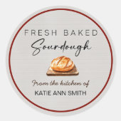 Fresh Baked Sourdough Bakery Label Stickers  (Voorkant)