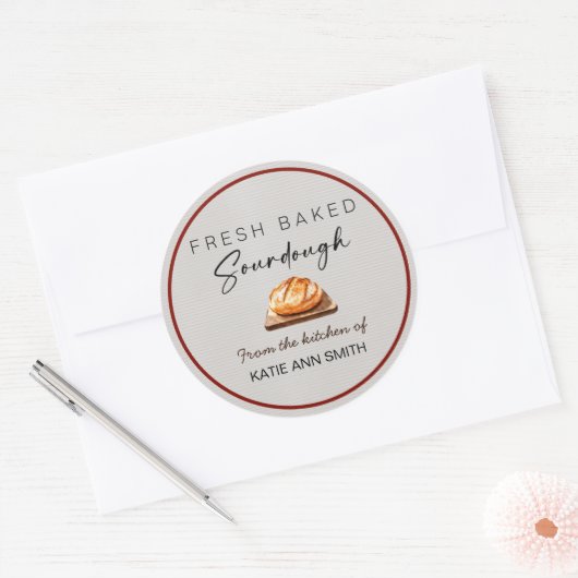 Fresh Baked Sourdough Bakery Label Stickers  (Envelop)