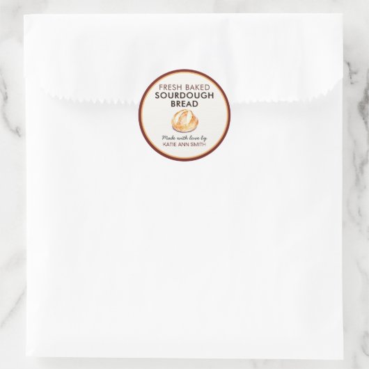 Fresh Baked Sourdough Bread Label | Bakery Sticker (Tas)