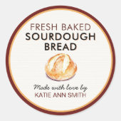 Fresh Baked Sourdough Bread Label | Bakery Sticker (Voorkant)