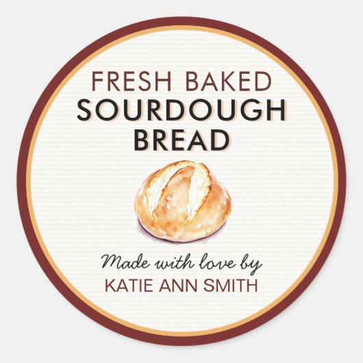 Fresh Baked Sourdough Bread Label | Bakery Sticker (Voorkant)