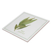 FRESH BAY LEAVES 6 "x6" Keramische Tegel (+tekst) Tegeltje (Zijkant)