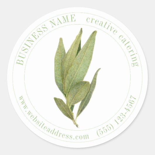 FRESH BAY LEAVES Biz ID Grote ronde Stickers (Voorkant)