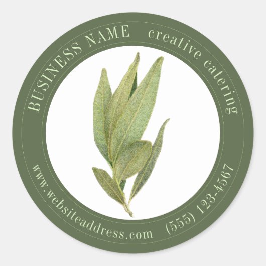 FRESH BAY LEAVES Biz ID Grote ronde Stickers II (Voorkant)