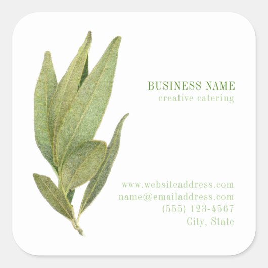 FRESH BAY LEAVES Biz ID Grote Vierkante Stickers (Voorkant)