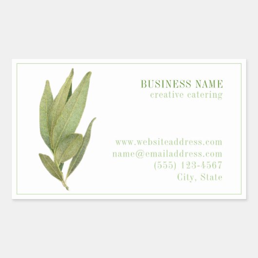 FRESH BAY LEAVES Biz ID Rechthoek Stickers (Voorkant)