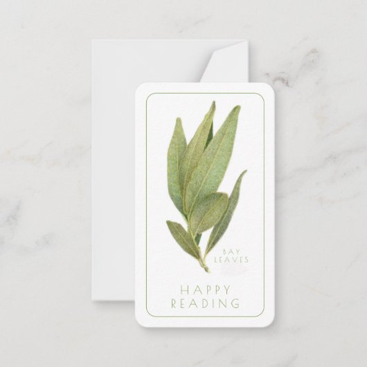 FRESH BAY LEAVES Bladwijzer - 3.5x2 Kaart + Tekst Notitiekaartje (Voorkant)