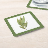 FRESH BAY LEAVES Fancy Vierkant Onderzetter - teks (Gebogen)