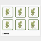 FRESH BAY LEAVES Grote Vierkante Stickers - Groen (Vel)