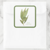 FRESH BAY LEAVES Grote Vierkante Stickers - Groen (Tas)