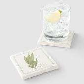 FRESH BAY LEAVES Marmersteen Onderzetter (+tekst) (Zijkant)