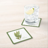 FRESH BAY LEAVES Vierkant Papier Onderzetters +tek (Insitu)