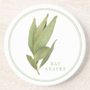 FRESH BAY LEAVES Zandsteen Onderzetter (+tekst)