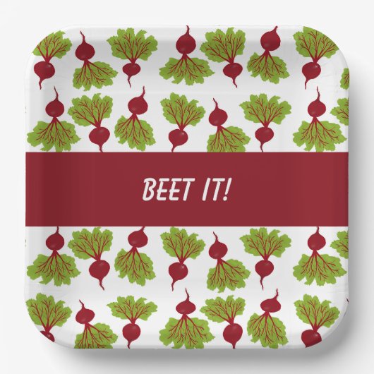 Fresh Beet Collectie Wit Papieren Bordje (Voorkant)