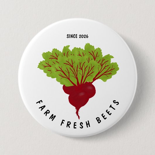 Fresh Beet Collection Ronde Button 7,6 Cm (Voorkant)