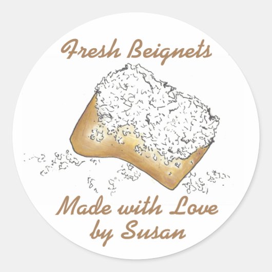 Fresh Beignet Made Bked Love Persoonlijke Sticker (Voorkant)