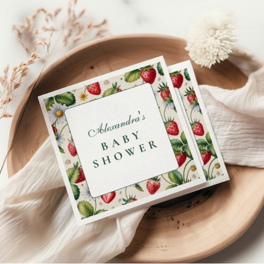 Fresh Berry Gingham Baby Shower Servet