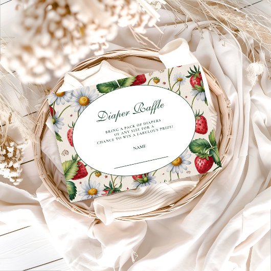 Fresh Berry Gingham Diapper Raffle Informatiekaartje