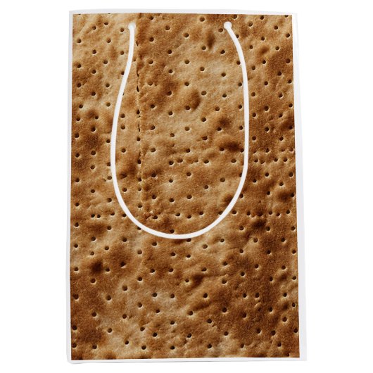 Fresh Bked Matzah macrotextuur Fotografie Medium Cadeauzakje (Voorkant)
