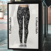 Fresh Black Cogs Patroon Leggings