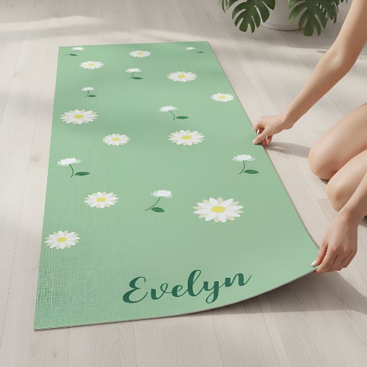 Fresh Bloom – Elegante Groene Zazzle Yogamat