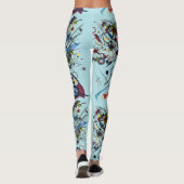 Fresh Blue Abstract Pattern Leggings (Achterkant)