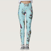 Fresh Blue Abstract Pattern Leggings (Voorkant)