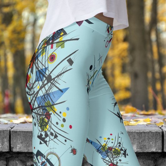 Fresh Blue Abstract Pattern Leggings