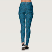 Fresh Blue Ocean Cogs Patroon Leggings (Achterkant)