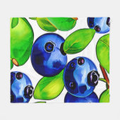 Fresh Blueberry Art Fleece Deken (Voorkant (Horizontaal))