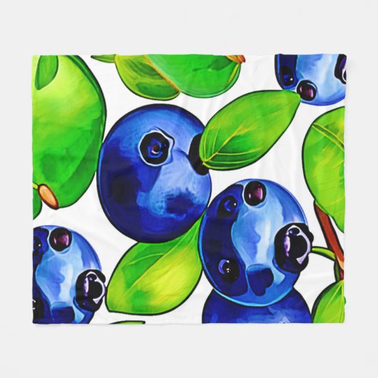 Fresh Blueberry Art Fleece Deken (Voorkant (Horizontaal))