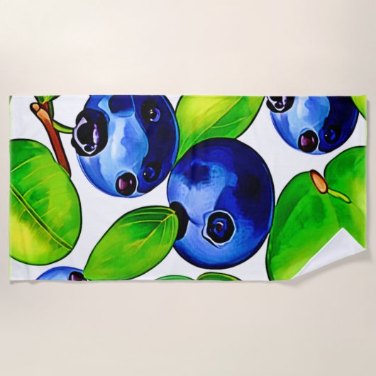 Fresh Blueberry Art Strandlaken (Voorkant)