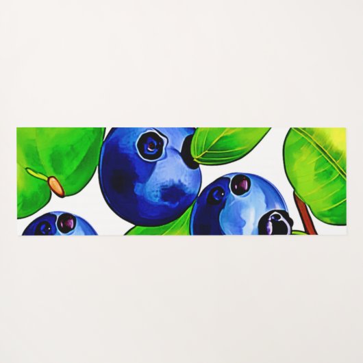 Fresh Blueberry Art Yogamat (Achterkant (horizontaal))