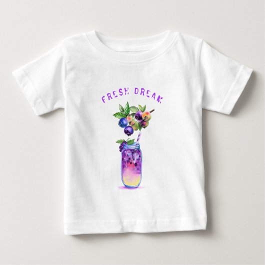 Fresh Blueberry Drink Baby T-shirt - Aangepaste te (Voorkant)