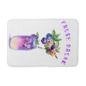 Fresh Blueberry Drink Badmat - Aangepaste tekst (Voorkant)