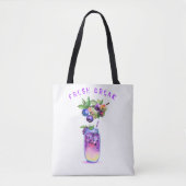 Fresh Blueberry Drink Canvas tas - aangepaste teks (Voorkant)