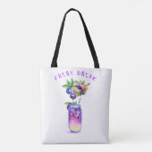 Fresh Blueberry Drink Canvas tas - aangepaste teks (Achterkant)