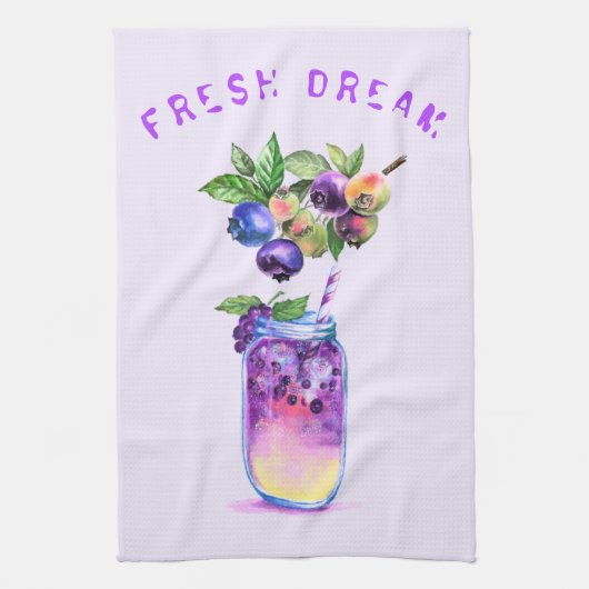 Fresh Blueberry Drink keukenhanddoek - aangepaste (Verticaal)
