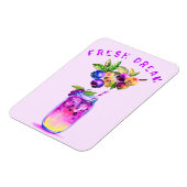 Fresh Blueberry Drink Magnet - Aangepaste tekst Magneet (Linkerzijde)