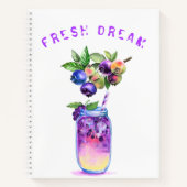 Fresh Blueberry Drink Notitieboek - aangepaste tek (Voorkant)
