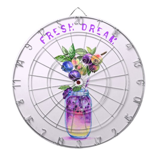 Fresh Blueberry Drink Party Dart Board Aangepaste Dartbord (Voorkant)