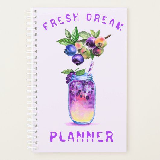 Fresh Blueberry Drink Planner - Aangepaste tekst (Voorkant)