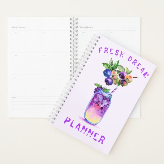 Fresh Blueberry Drink Planner - Aangepaste tekst (Display)