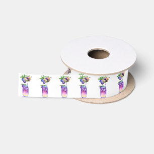 Fresh Blueberry Drink Ribbon Satijnen Lint